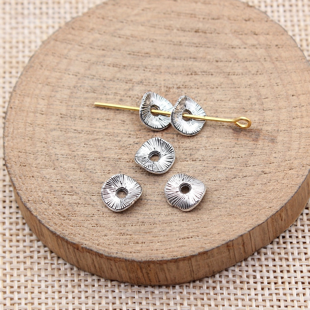 7.5x7.5x2.5mm 0.33g Multicolor Zinc Alloy Round Disc Spacer Beads for Bracelet Necklace DIY Making