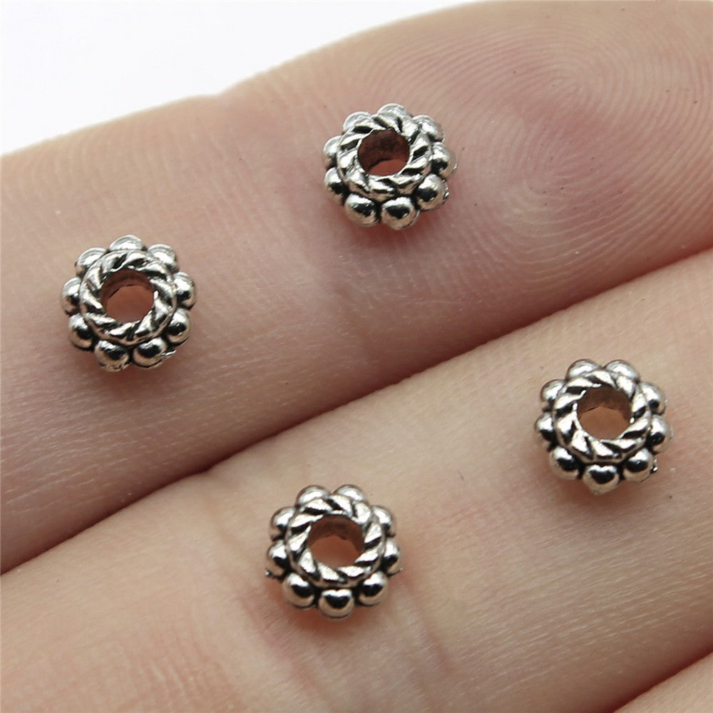 6x6x3mm 0.3g Multicolor Zinc Alloy Round Spacer Washer Beads for DIY Bracelet Necklace Jewelry Making