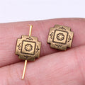 Floral Square Spacer Beads in Four Antique Metal Finishes view 8