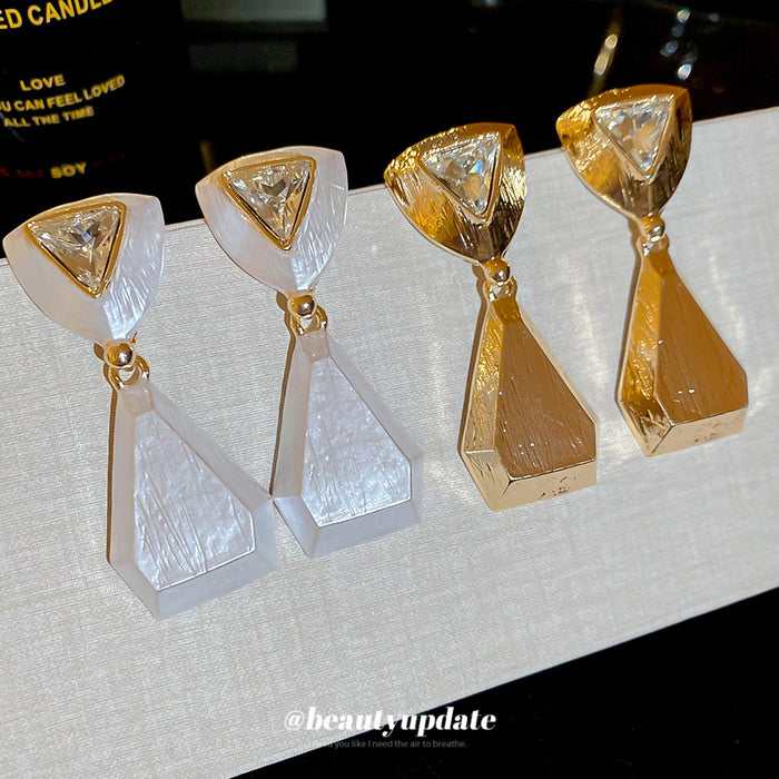 Geometric Faceted Dangle Stud Earrings in Two Styles