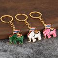 Gold-Tone Thailand Flag Elephant Keychain, Six Color Styles view 1