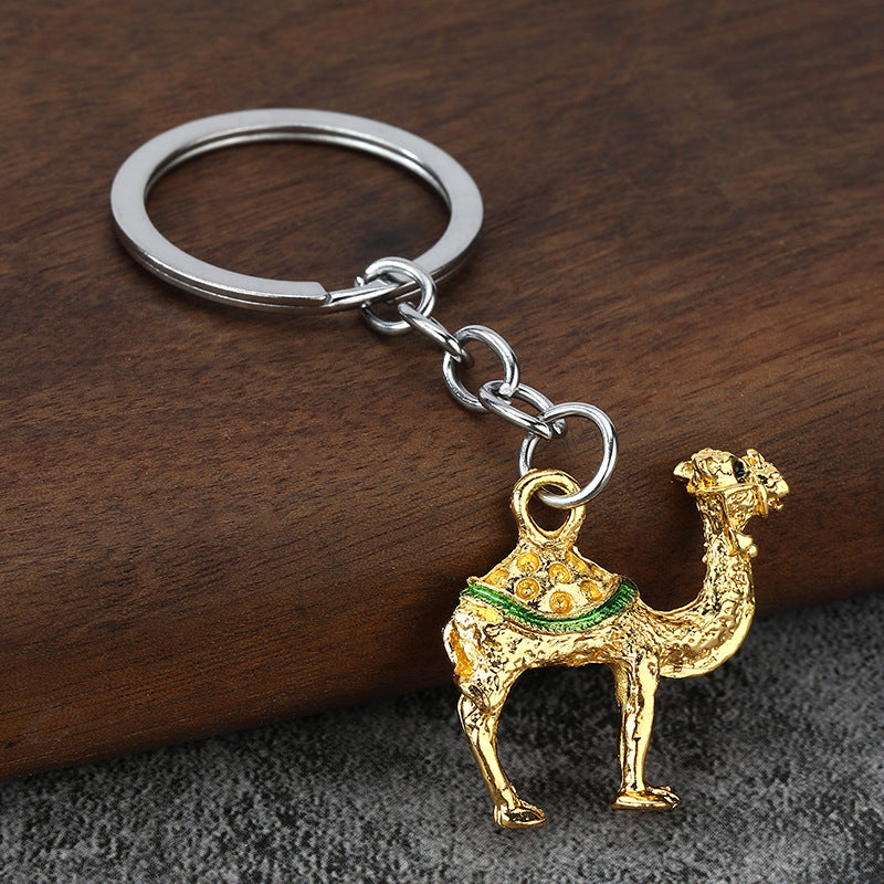 Rhinestone Camel Keychain Desert Travel Souvenir Metal Bag Charm