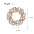 Gold Tone Silver Tone Flower Metal Brooch Pin 3.7 cm view 2