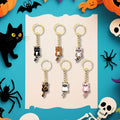 Cartoon Cat Keychain Gold Ring Chain Swinging Tail Charm view 3