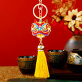 Enamel Lion Dance Head Tassel Keychains in Two Distinct Constructions view 7