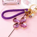 Faceted Crystal Four Leaf Clover Keychains in Five Pictured Colors view 2