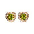 Green Crystal Halo Flower Stud Earrings Fashion Jewelry view 5