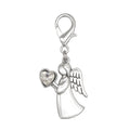 Silver Angel Heart Lobster Clasp Charm Clear Pink Red view 6