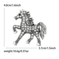 Prancing Horse Crystal Brooch in Antique Gold or Silver Tone view 7