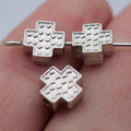 7.9x7.9x3.4mm 0.74g White K Color Zinc Alloy Heart Cross Loose Metal Beads for Bracelet Jewelry Making