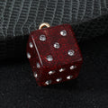 Glitter Resin Dice Charm Pendant with Rhinestone Dots Two Colors Two Sizes view 8