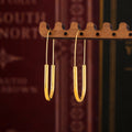 Paperclip U-Shape Hoop Earrings Gold And Steel Tone view 2