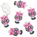 Colorful Patterned Owl Enamel Metal Charms, 16 Designs view 11