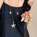 Shell And Starfish Pendant Cord Necklaces In Four Styles view 1