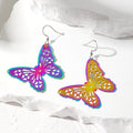 Silver Tone Rainbow Openwork Novelty Hook Earrings view 6