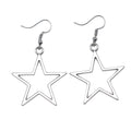 Open Star Drop Earrings in Detailed Metal Finishes for Jewelry Making view 4