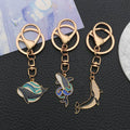 Blue and Black Whale Ocean Metal Clasp Keychain Set view 2