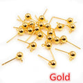 Ball Stud Earring Posts With Loops in Four Metal Tones view 3