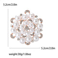 Round Pearl Cluster Brooch in Silver or Rose Gold Tone view 4