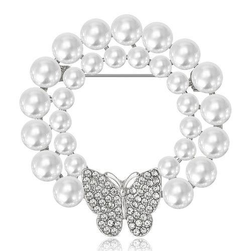 Butterfly Pearl Wreath styled angled view