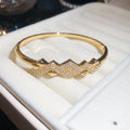 Pave Stone Metal Bangle Bracelets Six Gold Silver Styles view 3