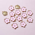 Enamel Flower Metal Jewelry Charms in Seven Color Options view 8