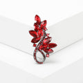 Crystal Leaf Spray Brooch in Four Faceted Color Variations view 4