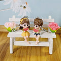 Sitting Couple Watermelon Resin Keychains Four Styles view 5