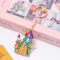 Enamel Fairy Castle Keychain Rhinestone Tower Charm view 7