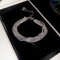 Silver Rhinestone Bracelets Multi Row Geometric Hollow Styles view 2