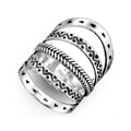 Antique Silver Multi Band Geometric Stack Style Ring view 5