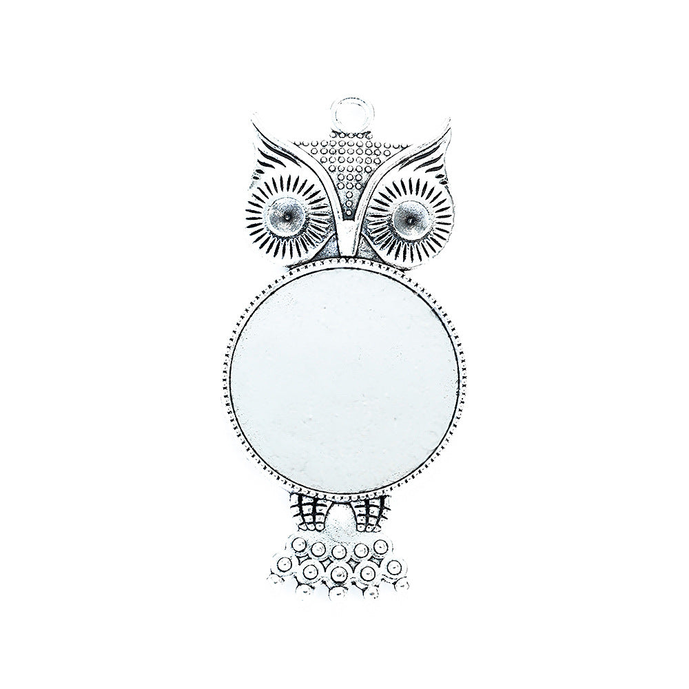 25mm Vintage Owl Cabochon Pendant Tray Base