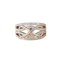 Wide Infinity Motif Pave Ring In Gold, Silver, And Two-Tone Finishes view 5