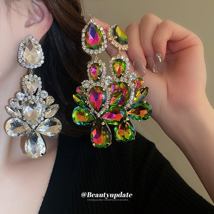 Oversized Crystal Statement Earrings in Two Colorways