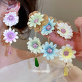 Pastel Fabric Flower Tassel Statement Earrings For Women view 1