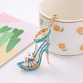 Rhinestone High Heel Keychain Flower Gold Clasp Three Colors view 2