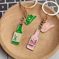 Soju Bottle Cowboy Hat Enamel Keychains 2 Color Sets view 2