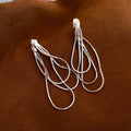 Layered Chain Drop Stud Earrings In Gold And Silver Tones view 7