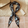 Narrow Patterned Scarf Ties In Seven Neutral And Blue Designs view 4