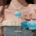 Champagne Shell And Starfish Drop Earrings With Mixed Gallery Jewelry view 2