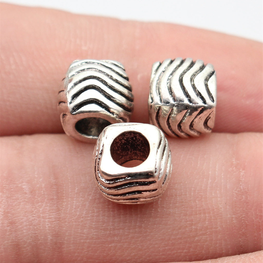 10x10x8.7mm 2.5g Multicolor Zinc Alloy Wave Texture Large Hole Beads for Dreadlock Hair and DIY Jewelry