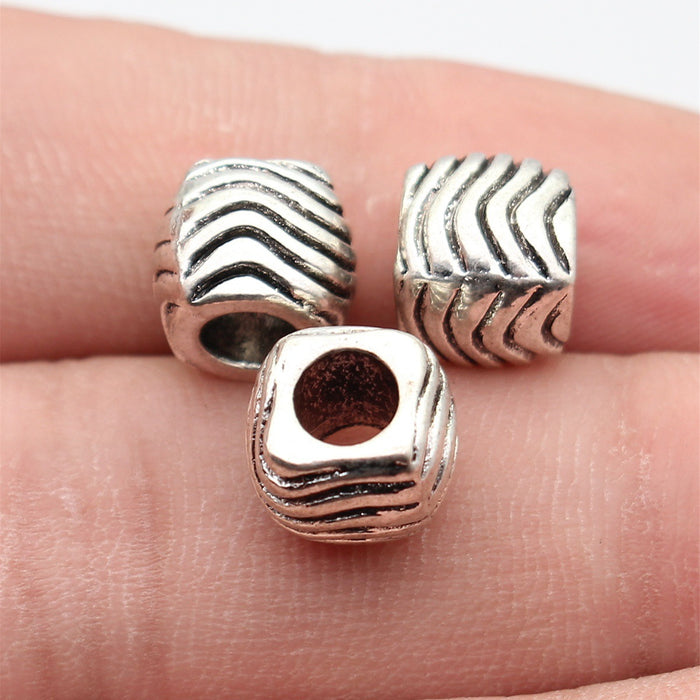 Wave Large-Hole Bead In Antique Gold And Antique Silver For Jewelry Making