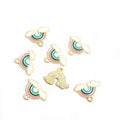 Pastel Rainbow Enamel Charm in Gold and Silver Tone view 6
