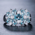 Mixed-Cut Floral Cluster Wide Ring In Eight Stone Colors view 8