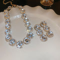 Round Crystal Necklace and Stud Earring Sets in Three Colors view 6