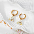 Gold Hoop Earrings Pressed Flower Resin Charms 10 Styles view 10