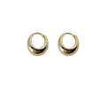 Thick Smooth Chunky Huggie Hoop Earrings Two Colors view 5