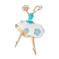 Dancing Ballerina Enamel Brooch in Pink or Turquoise view 1