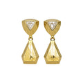 Geometric Faceted Dangle Stud Earrings in Two Styles view 5