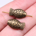 Textured Fish Beads in Three Antique Metal Finishes view 6